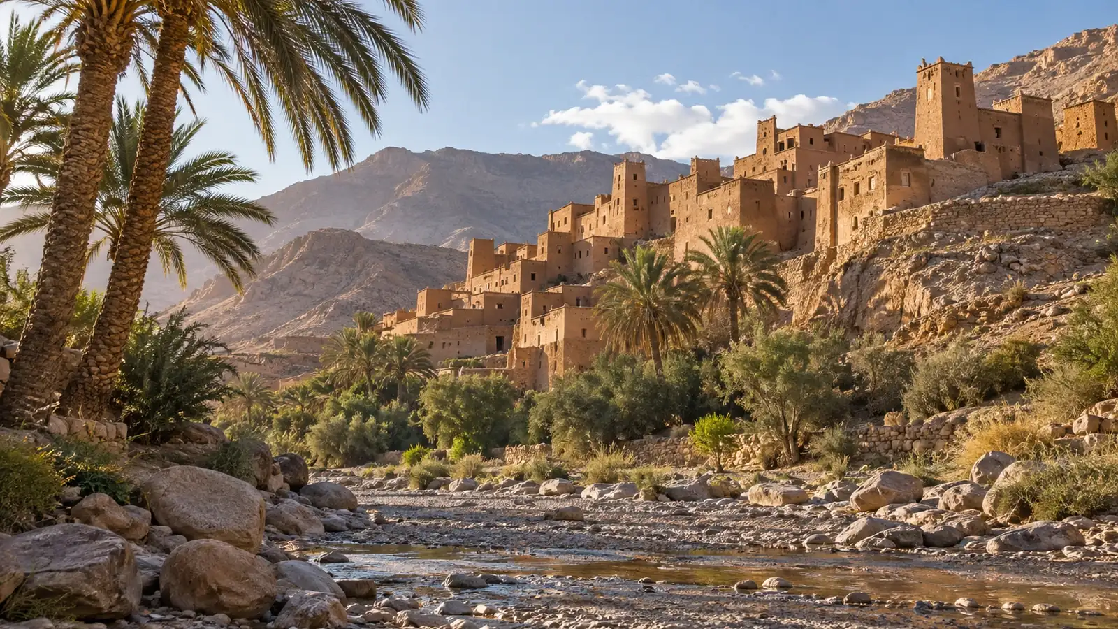Clay towers and earthen homes on a dry hillside